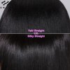 UNICE 12A Silk Yaki Straight Human Hair Weave 3 Bundles Unprocessed Virgin Real Human Hair Weft Sew in Human Hair Extensions for Women 16 18 20 inch