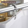 DadyMart Shower Curtain Hooks Rings Rust Resistant Double Glide Rollers Curtain Rods for Bathroom, Set of 12, Nickel, Metal