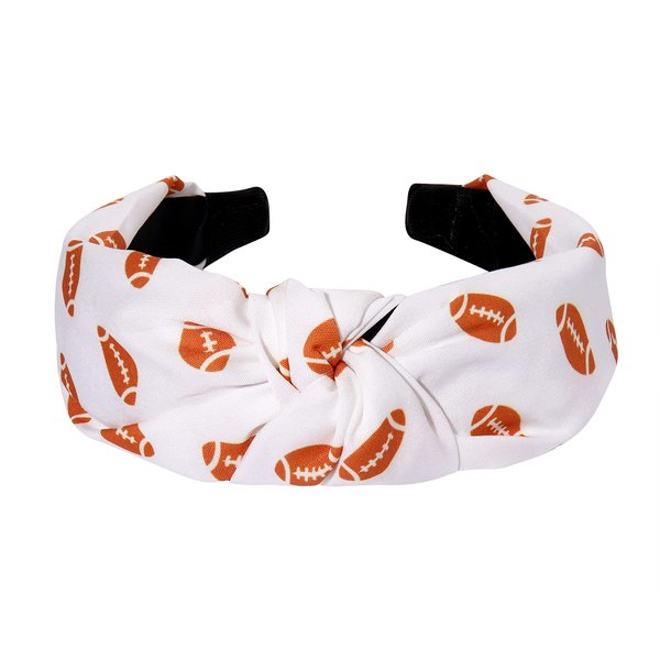 ZITULRY Knotted Headbands for Women Basketball Football Baseball Printed Wide Top Knot Headband Sport Hairband Party Game Hair Accessories Funny Gifts for Women Girls (D Football Headbands)
