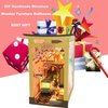 Roroom DIY Book Nook Kit, DIY Dollhouse Booknook Bookshelf Insert Decor Alley,with Music Box 3D Wooden Puzzle (Sakura Holiday-M2211)