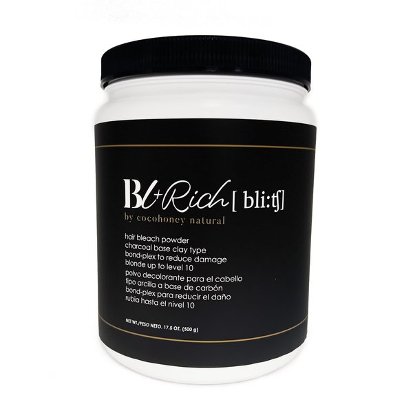Hair Bleaching Powder for Dark Hair Lightening Blonde Hair Salon Quality Safe at Home (Charcoal 17.5 oz (500g))