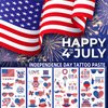 USA Temporary Tattoos, 4th of July Temporary Tattoos, American Flag Tattoos Red White and Blue Fake Tattoo Stickers, Independence Day Party Decorations and USA Party Favors, 8 Sheets