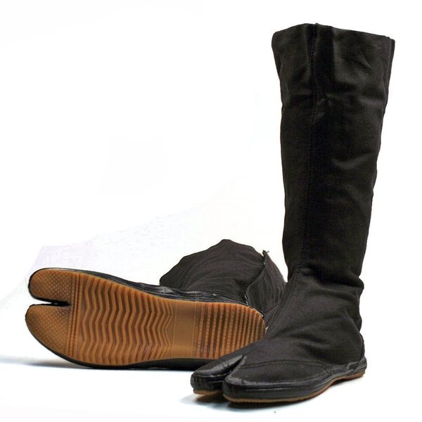 Ace Martial Arts Supply Ninja Tabi Boots, Black Jikatabi (Outdoor Tabi) - 7.5