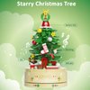 MEIEST Christmas Tree Building Blocks Music Box Set with Dust-Proof Dome,Xmas Holiday Construction Toy Gift,Home Decor (Starlight Christmas Tree)
