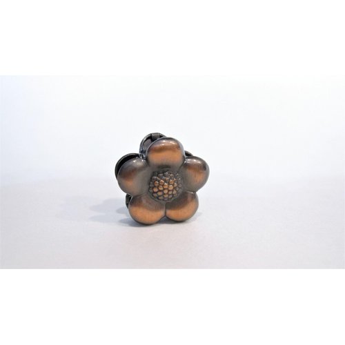 Generic Metal tiny mini small bronze tone flower hair claw clip