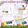 VKPI Water Coloring Activity Books, Christmas Watercolor Paint Books for Kids, 12 Mess Free Drawing Sheets, with 2 Painting Brushes, Xmas Holiday Gifts for Children Ages 3, 4, 5, 6, 7, 8