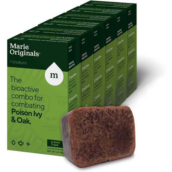 Marie Originals Poison Ivy Soap Bar | All Natural Poison Ivy Treatment | Anti-Itch Skin Cleanser Bar Wash for Poison Ivy, Poison Oak & Sumac | Soothes & Relieves Rashes | 2.9 Ounces (6 Bars)