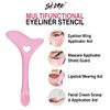 Skone Cosmetics Eyeliner Stencil - Mascara Shield Applicator Guard, Lipstick and Face Cream Application Aid - Easy to Use Multifunctional Eyeliner Aid Stencil Tool Guide for Beginners & Experts - Pink