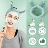 WLLHYF Spa Headband Facial Makeup Head Band Microfiber Soft Coral Fleece Head Wraps Snail Cartoon Cute Christmas Hair Accessories Elastic Skincare Hair Band for Women Girls Washing Face Beauty