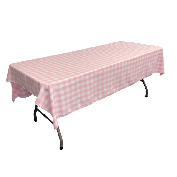 LA Linen Gingham Tablecloth - Checkered Tablecloth for Parties, Picnics & More - Farmhouse Tablecloth - Spring Tablecloth - Picnic Tablecloth - Cloth Tablecloths for Rectangle Tables - 60”x90 Pink