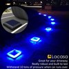 Lacasa Blue Solar Deck Lights 4 Pack, Dusk to Dawn Large Battery Step Lights, Big Solar Powered Waterproof Dock Lights, LED Solar Lights Outdoor Garden Stair Driveway Walkway Pathway Warning Lamp