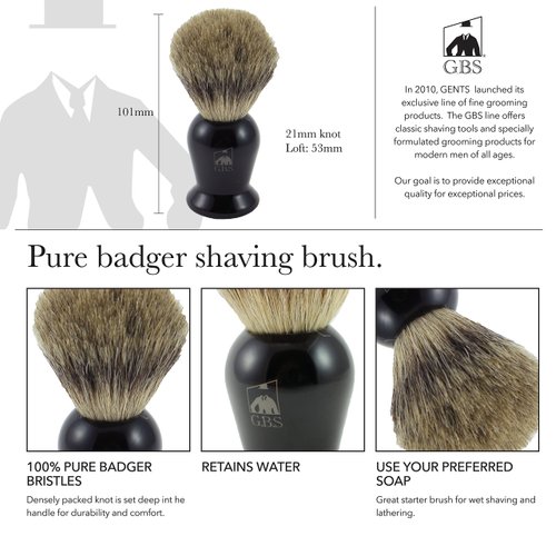 G.B.S Premium Shaving Set for Men, Shaving Brush and Stainless Razor Stand, Shave Soap and Bowl