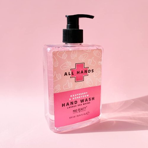MAD Beauty All Hands Hand Wash (500 ml), Raspberry & Honeydew Hydrating Gel Hand Soap, Uplifting Burst Every Time You Wash, Suitable for All Skin