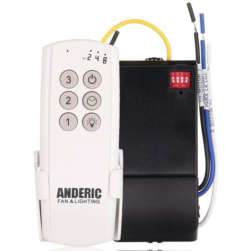 Anderic Ceiling Fan Remote Control Kit Universal for 3-Speed Fans with Fan Timer and Light Control 3-Speeds, Compact Receiver 63T-AC83T-KIT