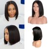 JINREN 12Inch 4x4 Brazilian Virgin Hair Short Bob Wigs Human Hair Lace Closure Bob Straight Wigs For Black Women 180% Density Natural Color Pre Plucked with Baby Hair