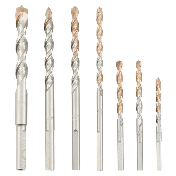 DEWALT Masonry Drill Bit Set, Percussion, Concrete & Block, 7-Piece (DW5207)