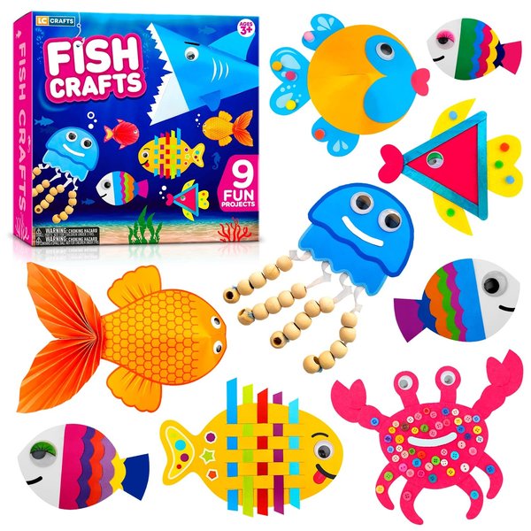 Arts and Craft Kit for Toddlers Ages 2, 3, 4, 5 Years - Craft 9 Fun Fish Characters