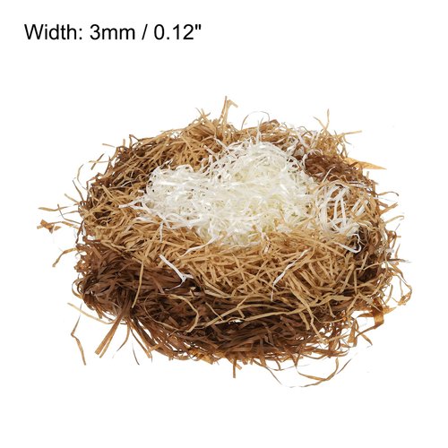 MECCANIXITY Easter Grass Basket Filler Grass 3 Color -(Cream,Khaki,Brown) Raffia Recyclable Paper Shred Filler for Gift Packaging, Easter Basket Filling, and Party Decoration- 3 Pack