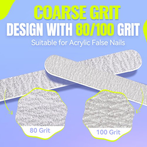 Disposable Zebra Nail Files 80/80 Grit 5 Inch Double Sided Emery Boards for Acrylic Nails Toenails Professional Manicure Pedicure Tools 50Pcs