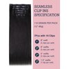 Human Hair Clip in Extensions Seamless Clip in Hair Extensions Human Hair Clip in Hair Extensions,Extensiones de Cabello Humano Yaki Straight 110g 18 inch Natural Black,100% Remy Human Hair Clip ins