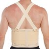 NeoTech Care Adjustable Back Brace Lumbar Support Belt with Suspenders, Beige, Size XL