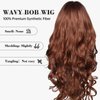 testar Auburn Wigs for White Women Long Wavy Reddish Brown Wig Long Curly Wigs With Bangs Heat Resistant Synthetic Wigs for Daily Party Wear 30 IN
