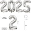 Huge Silver 2025 New Year Balloons 40 Inch 2025 Silver Mylar Foil Helium Number Balloons 2025 Christmas New Year Eve Graduation Party Decorations Supplies