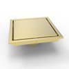 WEBANG 6 Inch Shower Square Drain Gold Floor Drain with Flange Reversible 2-in-1 Cover Tile Insert Grate Removable SUS304 Stainless Steel CUPC Certified Brushed Gold Brass