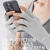 SayWow Fingerless Gloves for Women Sun UV Protection for Touchscreen, Gel Manicures, Driving, Grey