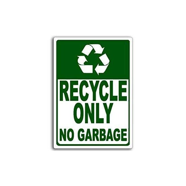 JR Studio 3.5x5 inch Recycle ONLY NO Garbage Green Eco-Friendly Vinyl Car Decal Sticker