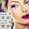 Eye Corners Face Jewels Blue Stars Bindi Rhinestone Festival Face Gems Tattoo Decorations Jewels Body Glitter Crystal Sticker Temporary Face Tattoo for Festival Rave Outfit, 2-Pack