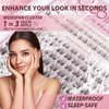 Venus Lash Clusters Kit 5-16mm False Eyelashes Clusters-Eyelash Clusters Natural Lashes DIY Lash Extensions Kit -Fake Eyelashes Clusters Wispy Lash Clusters with Invisible Lash Band & Bottom Lashes