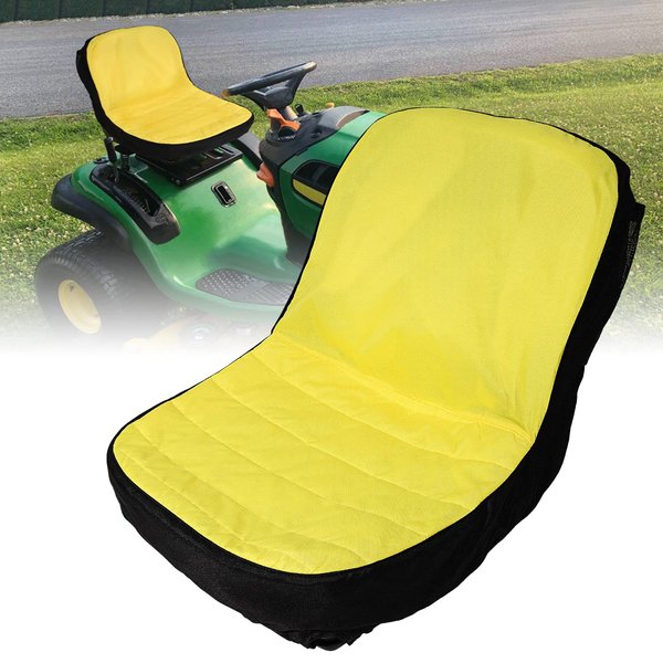 Riding Lawn Mower Cushioned Seat Cover LP92334 for John Deere Mower Tractor & Gator Weatherproof Seats up to 18" High Oxford 300D Fabric with Convenie