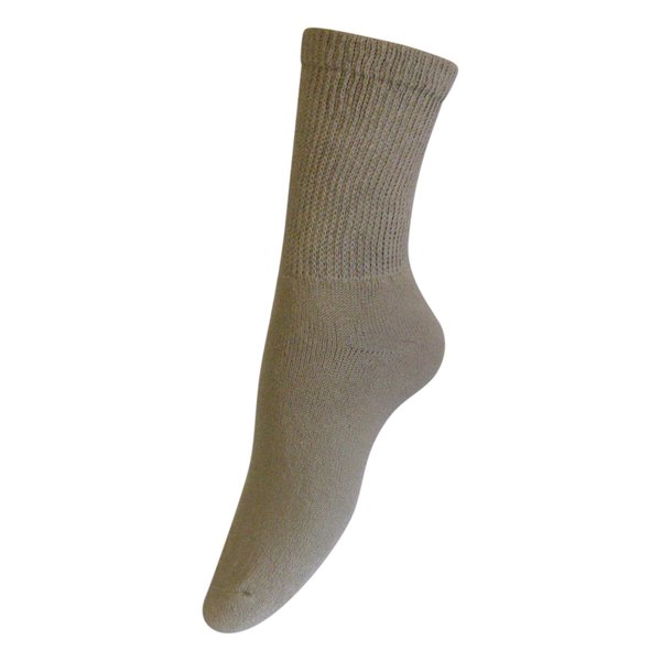 Men's Khaki Diabetic Crew Socks, 3 Pairs size 10 - 13, Made in the USA