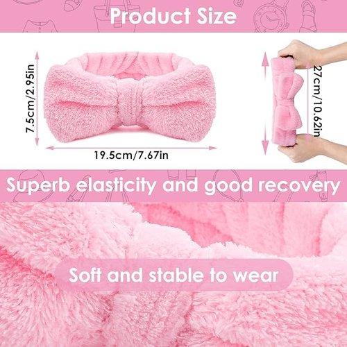 Spa Headband for Washing Face, Girls Makeup Headband Bow Tie Hair Band, Microfiber Women Headbands to Facial Clean, Elastic Headband to Wash Face Skincare Cosmestic Sports Yoga Shower