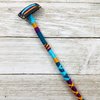Turquoise, Purple and Gold Colorful Hair Clip In, Handmade Yarn Hair Extension