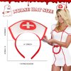 Nurse Hat - Halloween Nurse Hat Costume Accessory with Red Cross, Nurse Headband Accessories Halloween Party Supplies