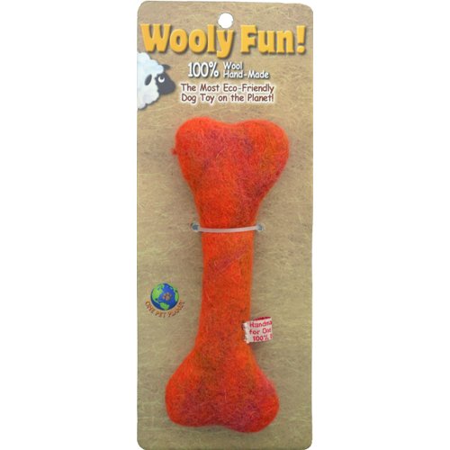 One Pet Planet Wool Dog Toy, 6.5-Inch, Orange