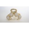 Generic Small circles pearl and gold metal hair claw clip bridal clip