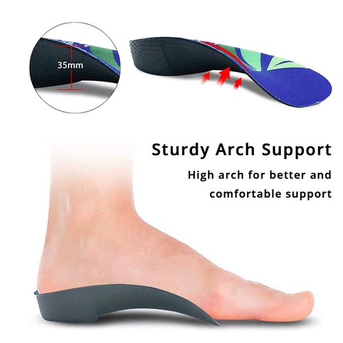 Over Pronation Insoles, 3/4 Length High Arch Support Insoles Orthotic Inserts, Plantar Fasciitis, Flat Feet, Heel Pain, Relief Shoe Inserts for Men and Women Running Sports, XL