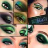 DE'LANCI Multichrome Green Eyeshadow Palette,12 Colors Glitter Olive Green Makeup Pallet, Matte Shimmer Light Dark Emerald Green Brown Eye Shadow for Hazel Eyes, Bright Sparkly Black Silver Shades