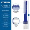 Lift Teasing Comb and Hair Pick – 5 Pack, Five Stainless Still Lifts - Chemical and Heat Resistant Detangler Styling Comb – Anti Static Comb For All Hair Types – By Cantor