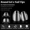 LuckForever 300pc Oval Gel x Nail Tips Short Fake Nails Clear Press On Nail Short Oval Gel x Tip XS Soft Gel Nail Tips Full Cover Gel x False Fingernails for Acrylic Nail Extension Press Nail Making