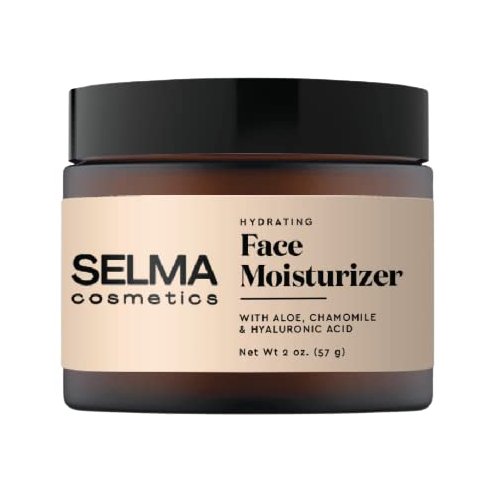 Selma Cosmetics Vegan Pareben and Sulfate Free Hydrating Daily Face Moisturizer with Aloe, Chamomile & Hyaluronic Acid 2 oz