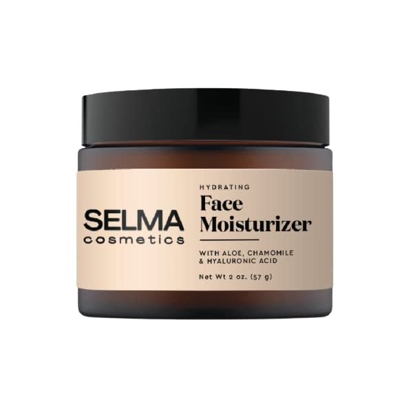 Selma Cosmetics Vegan Pareben and Sulfate Free Hydrating Daily Face Moisturizer with Aloe, Chamomile & Hyaluronic Acid 2 oz