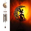 YJFWAL Solar Moon Fairy Wind Chimes, Solar Flame Ball with Angel Decor Wind Chimes for Outside Garden, Gifts for Mom, Women, Grandma, Memorial Chimes Birthday Gardening Gifts