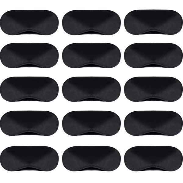 30 Pieces Blindfold Eye Cover Sleep Mask for Games Party Sleeping Travel with Nose Pad and Adjustable Strap (Black)