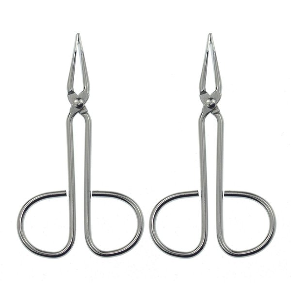 Motanar (2 Pack) Scissors Shaped Eyebrow Tweezers Clip - Flat Tip Tweezers Hair Plucker for Hair and Eyebrows Personal Care Multicolor (Silver & Straight)