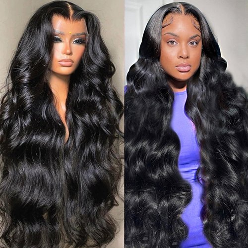 AUOCATTAIL Lace Front Wigs Wavy Wig Middle Part Long Curly Hair 30 Inch Heat Resistant Synthetic Hair Natural Black Glueless African Wigs for Black Women and Girls
