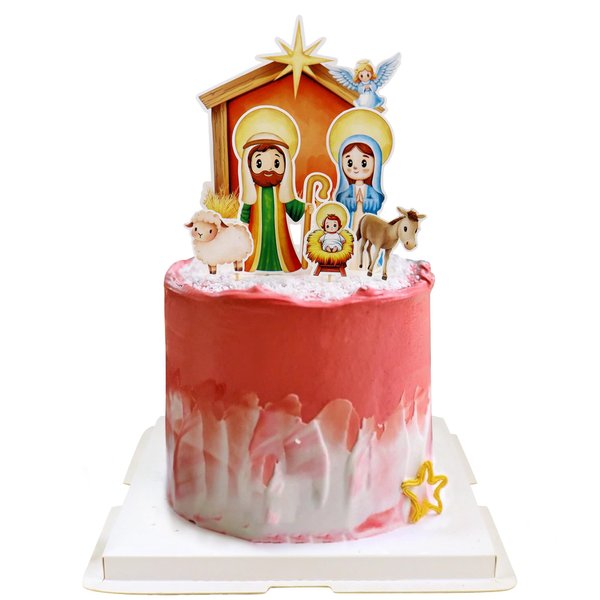 Ercadio 24 Pcs Christmas Nativity Cupcake Toppers Jesus Birthday Merry Christmas Cupcake Picks for Holy Nativity Scene Theme Christmas Jesus Birthday Party Supplies